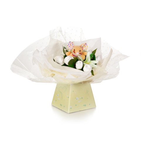 Neutral Peekaboo Baby Shower Clothing Bouquet 